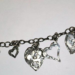 Silpada Sterling Silver Dangling Hearts Necklace N1441